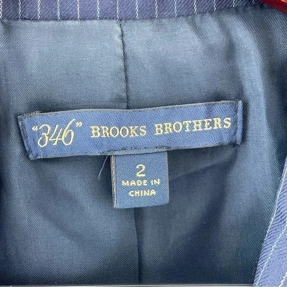 Brooks Brothers 100% Wool Navy Blue Blazer Women's 2 8565/b - Picture 7 of 9